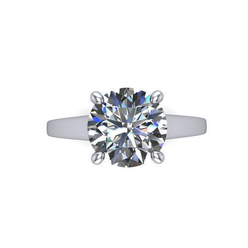 Agnes Round Shape Hidden Halo Engagement Ring in Platinum