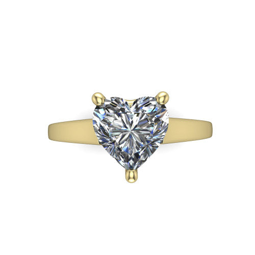 Agnes Heart Shape Hidden Halo Engagement Ring in 14K Yellow Gold