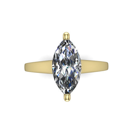 Agnes Marquise Shape Hidden Halo Engagement Ring in 14K Yellow Gold