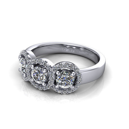 Lilliana Round Shape Halo Engagement Ring in Platinum