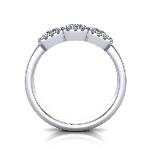 Lilliana Emerald Shape Halo Engagement Ring in 18K White Gold