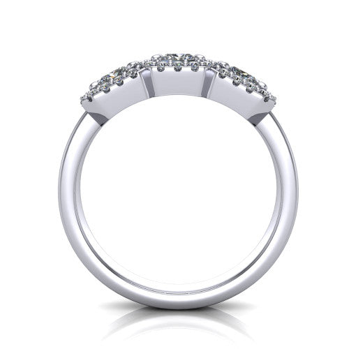Lilliana Princess Shape Halo Engagement Ring in Platinum