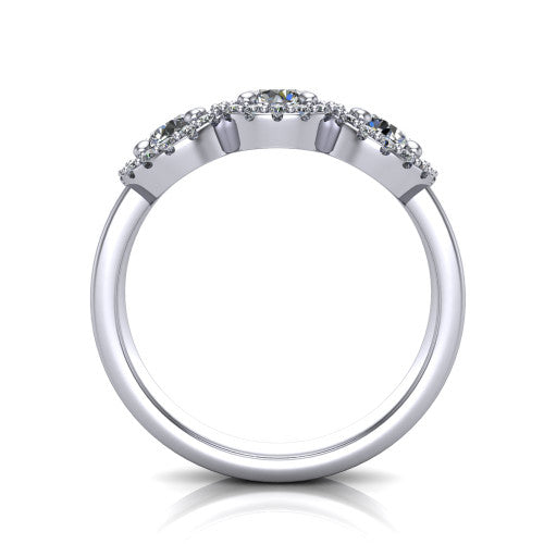 Lilliana Round Shape Halo Engagement Ring in 18K White Gold