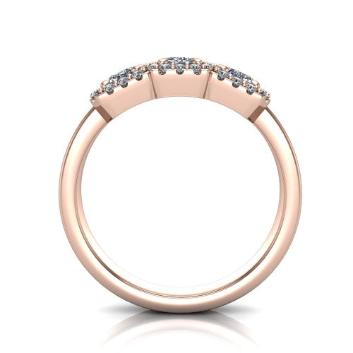 Lilliana Emerald Shape Halo Engagement Ring in 18K Rose Gold