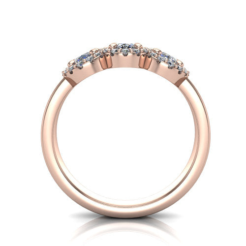 Lilliana Oval Shape Halo Engagement Ring in 14K Rose Gold