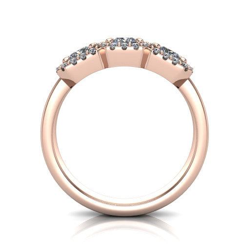 Lilliana Princess Shape Halo Engagement Ring in 14K Rose Gold