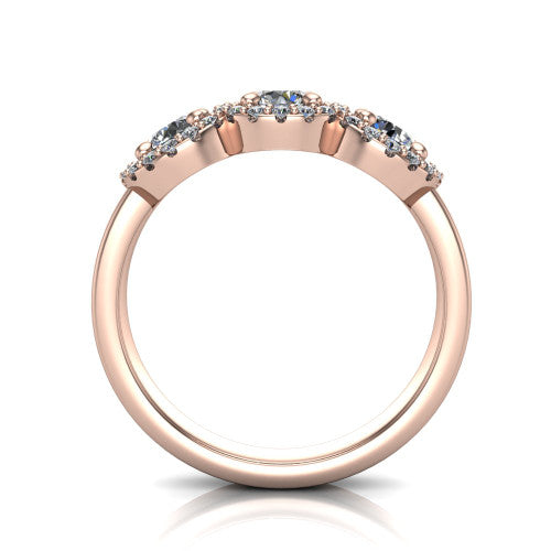 Lilliana Round Shape Halo Engagement Ring in 14K Rose Gold
