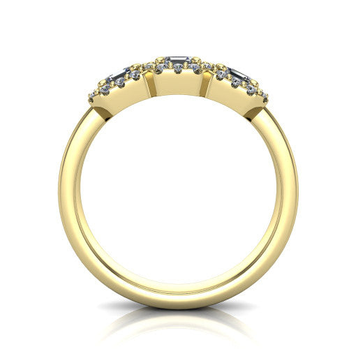Lilliana Square Emerald Shape Halo Engagement Ring in 14K Yellow Gold