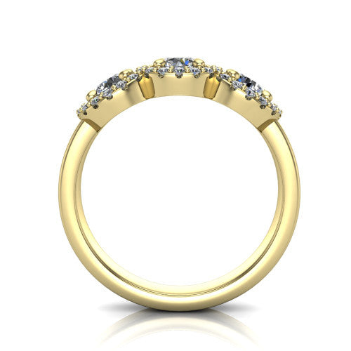 Lilliana Round Shape Halo Engagement Ring in 14K Yellow Gold