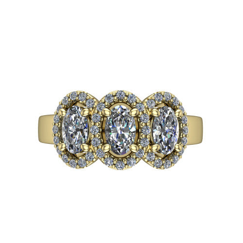 Lilliana Oval Shape Halo Engagement Ring in 18K Yellow Gold