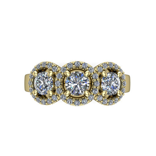Lilliana Round Shape Halo Engagement Ring in 18K Yellow Gold