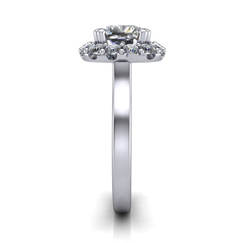 Raelyn Cushion Shape Halo Engagement Ring in Platinum