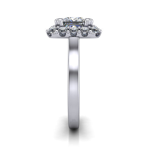 Raelyn Princess Shape Halo Engagement Ring in 14K White Gold