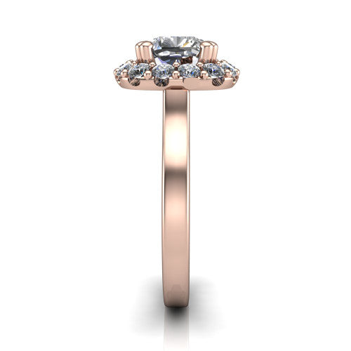 Raelyn Cushion Shape Halo Engagement Ring in 14K Rose Gold