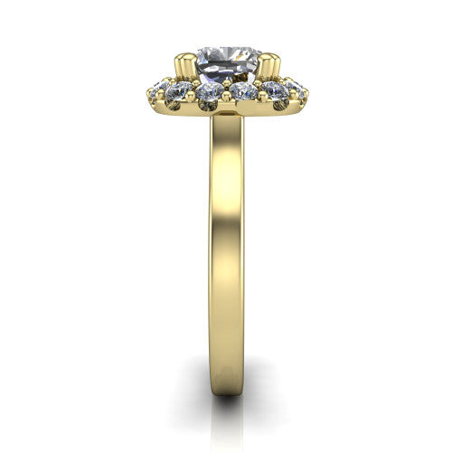 Raelyn Cushion Shape Halo Engagement Ring in 14K Yellow Gold