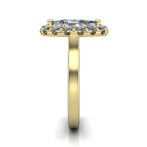 Raelyn Marquise Shape Halo Engagement Ring in 14K Yellow Gold