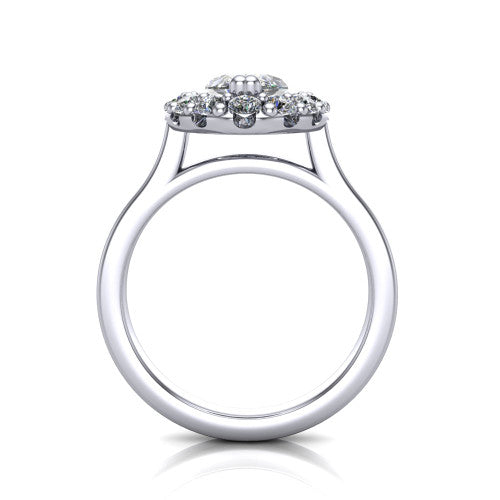 Raelyn Marquise Shape Halo Engagement Ring in 14K White Gold