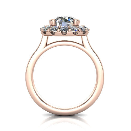 Raelyn Round Shape Halo Engagement Ring in 18K Rose Gold