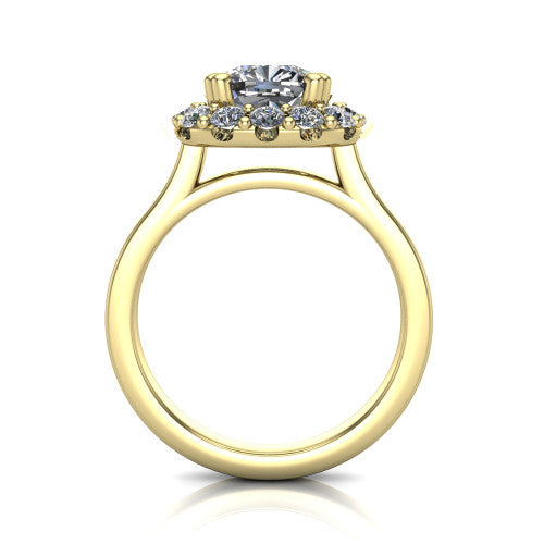 Raelyn Cushion Shape Halo Engagement Ring in 18K Yellow Gold