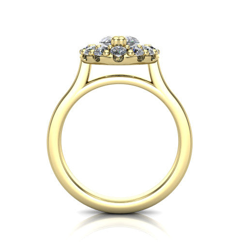 Raelyn Marquise Shape Halo Engagement Ring in 14K Yellow Gold