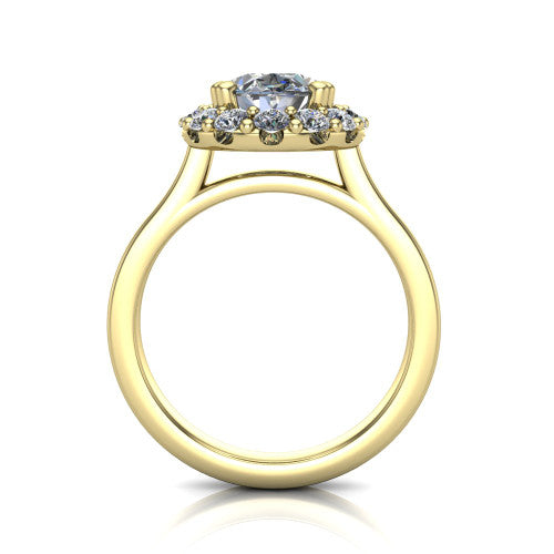 Raelyn Oval Shape Halo Engagement Ring in 14K Yellow Gold