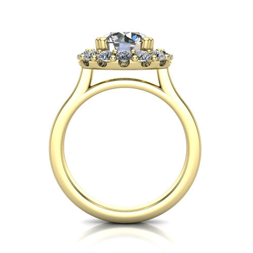 Raelyn Round Shape Halo Engagement Ring in 18K Yellow Gold