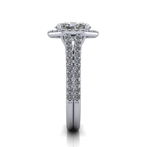 Briella Oval Shape Halo Engagement Ring in Platinum