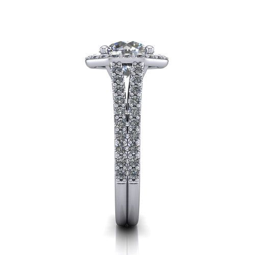 Briella Round Shape Halo Engagement Ring in Platinum