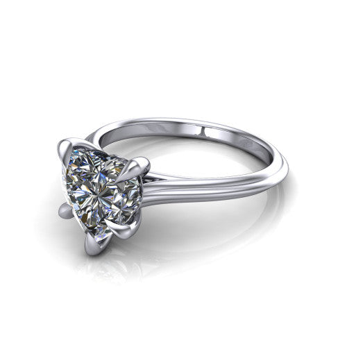 Arleia Heart Shape Halo Engagement Ring in 18K White Gold