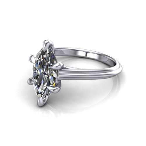 Arleia Marquise Shape Classic Engagement Ring in Platinum