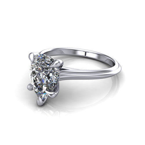 Arleia Pear Shape Classic Engagement Ring in 18K White Gold