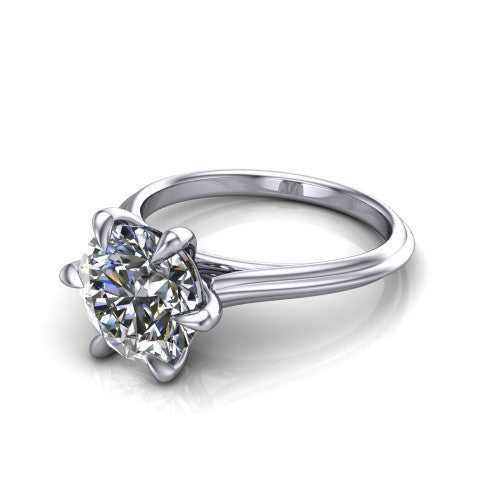 Arleia Round Shape Classic Engagement Ring in Platinum