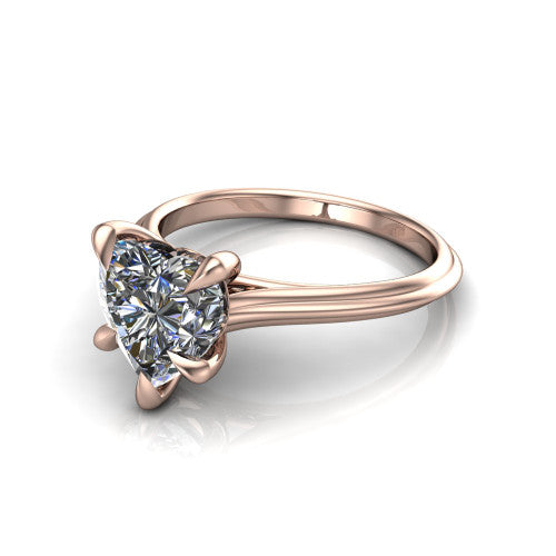 Arleia Heart Shape Halo Engagement Ring in 14K Rose Gold