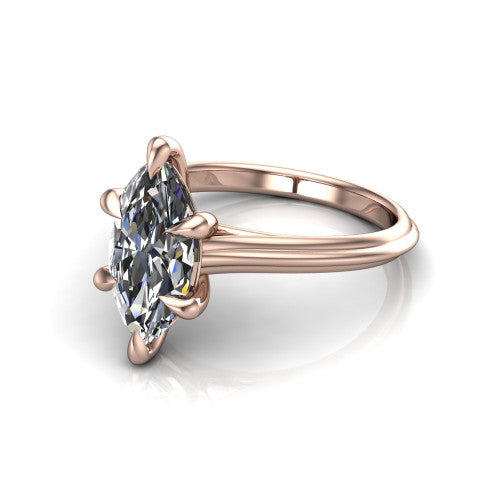 Arleia Marquise Shape Classic Engagement Ring in 18K Rose Gold