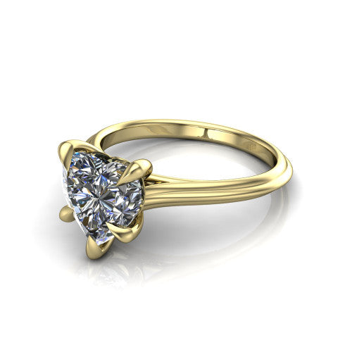 Arleia Heart Shape Halo Engagement Ring in 18K Yellow Gold