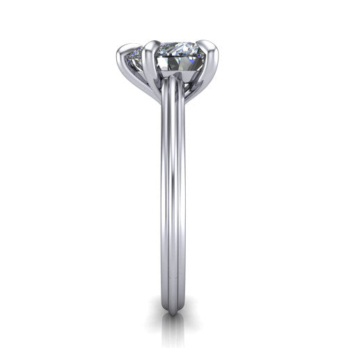 Arleia Heart Shape Halo Engagement Ring in 14K White Gold