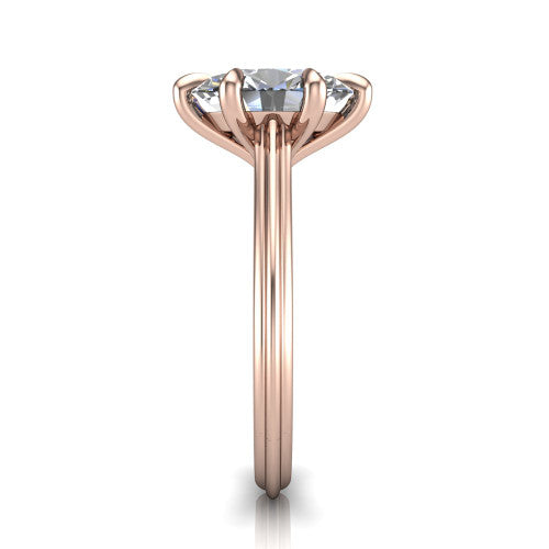 Arleia Oval Shape Classic Engagement Ring in 14K Rose Gold