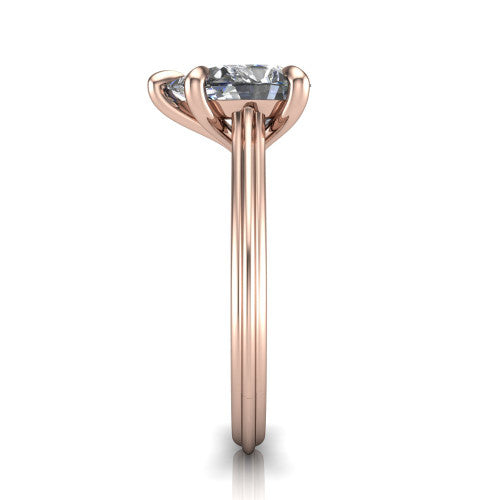 Arleia Pear Shape Classic Engagement Ring in 18K Rose Gold