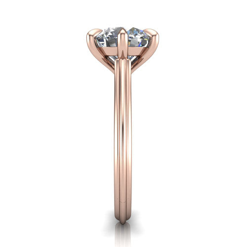 Arleia Round Shape Classic Engagement Ring in 14K Rose Gold