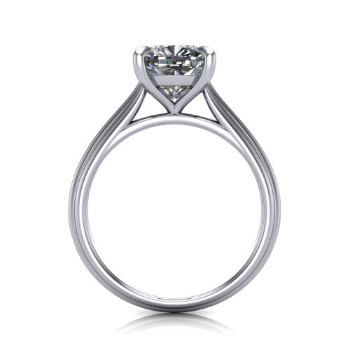 Arleia Cushion Shape Classic Engagement Ring in Platinum