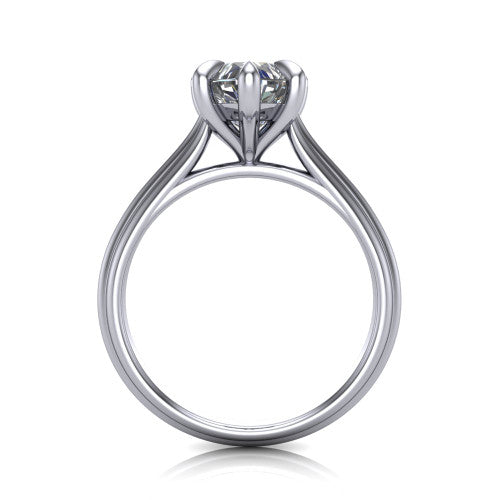 Arleia Heart Shape Halo Engagement Ring in 14K White Gold