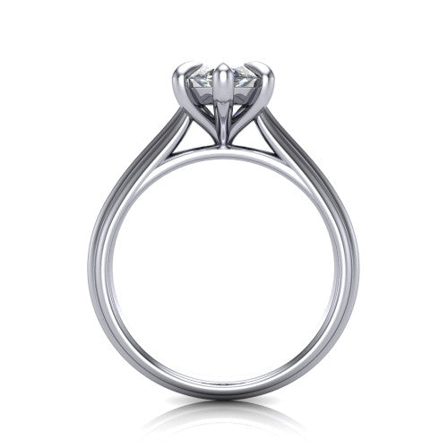 Arleia Marquise Shape Classic Engagement Ring in 18K White Gold