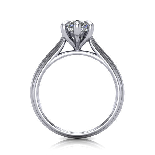 Arleia Pear Shape Classic Engagement Ring in 18K White Gold