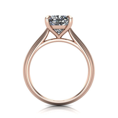 Arleia Cushion Shape Classic Engagement Ring in 18K Rose Gold