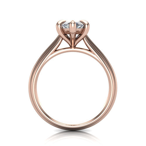 Arleia Marquise Shape Classic Engagement Ring in 14K Rose Gold