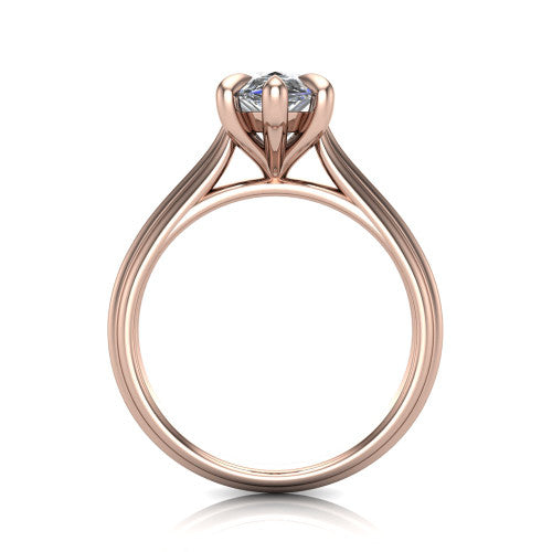 Arleia Pear Shape Classic Engagement Ring in 18K Rose Gold