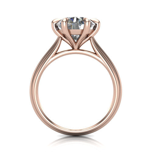 Arleia Round Shape Classic Engagement Ring in 14K Rose Gold