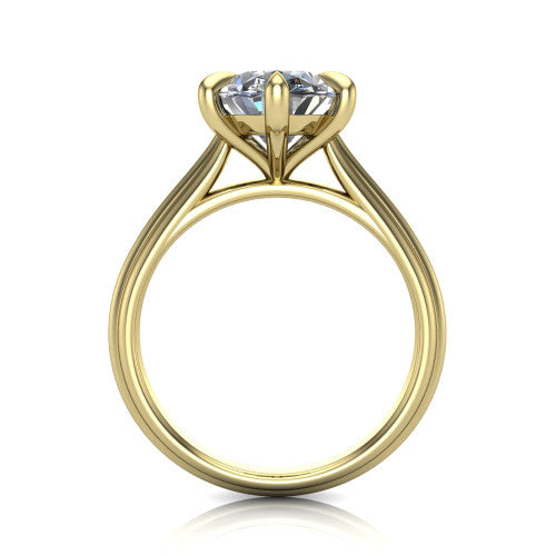 Arleia Oval Shape Classic Engagement Ring in 18K Yellow Gold