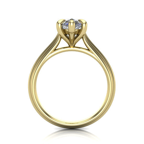 Arleia Pear Shape Classic Engagement Ring in 18K Yellow Gold