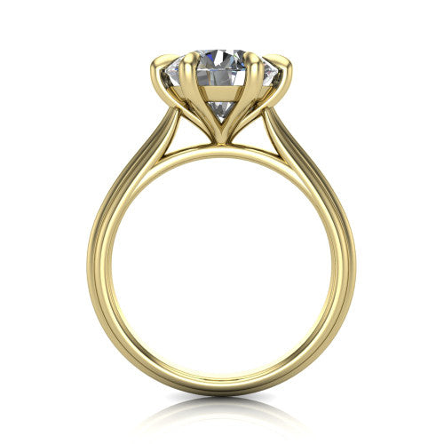 Arleia Round Shape Classic Engagement Ring in 18K Yellow Gold